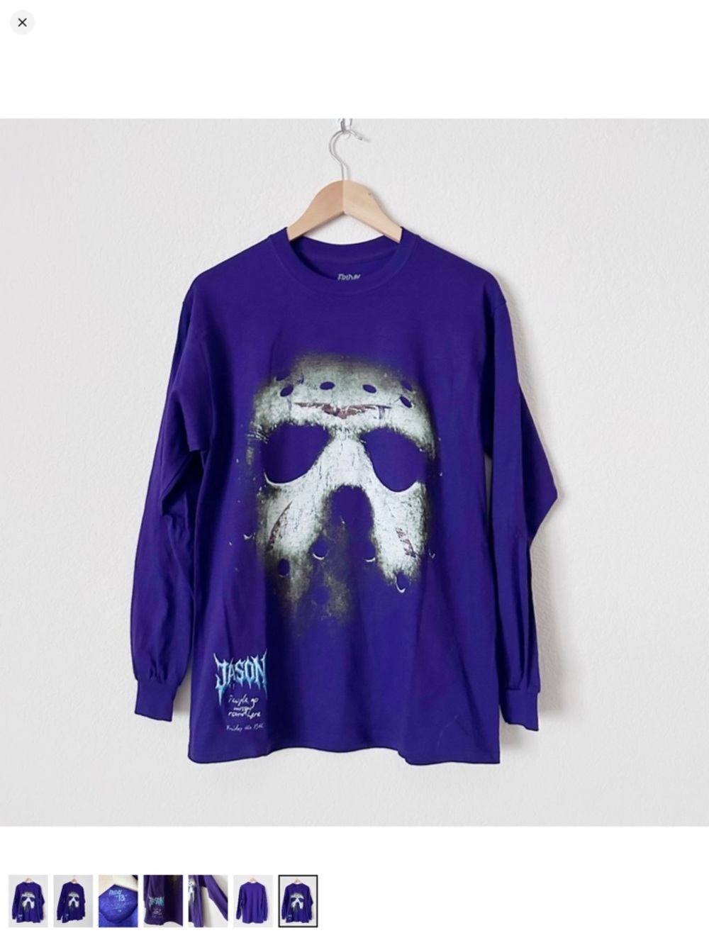 NWOT Purple Jason Graphic Long Sleeve Tee